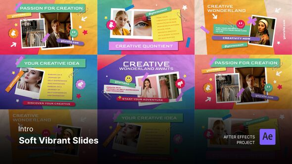 Intro/Opening - Soft Vibrant Slides After Effects Project Files alt
