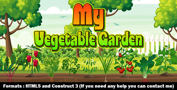 My Vegetable Garden (Construct 3 | C3P | HTML5) Plantation Game