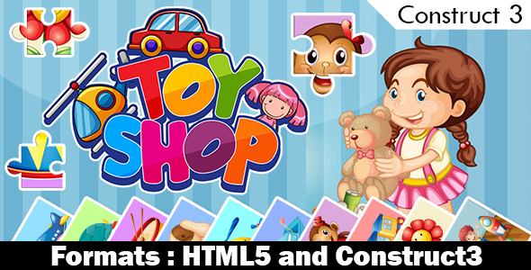 Toy Shop Jigsaw Game (Construct 3 | C3P | HTML5) Puzzle Game