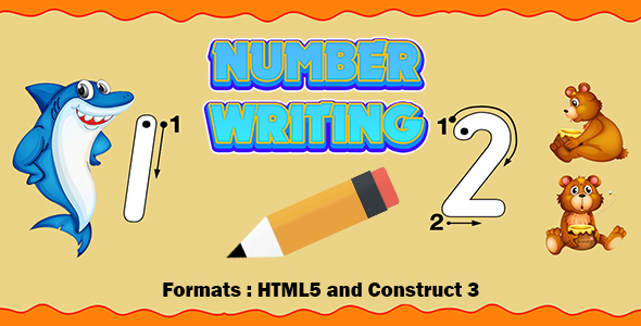 Number Writing Kids Educational Game (Construct 3 | C3P | HTML5) Learning Game