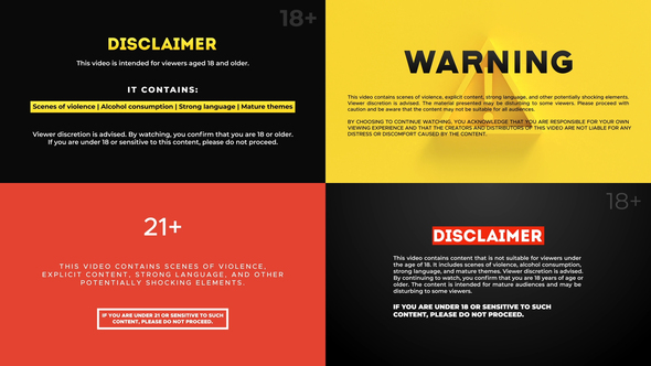 Caution Clips | Editable Disclaimer Video Templates