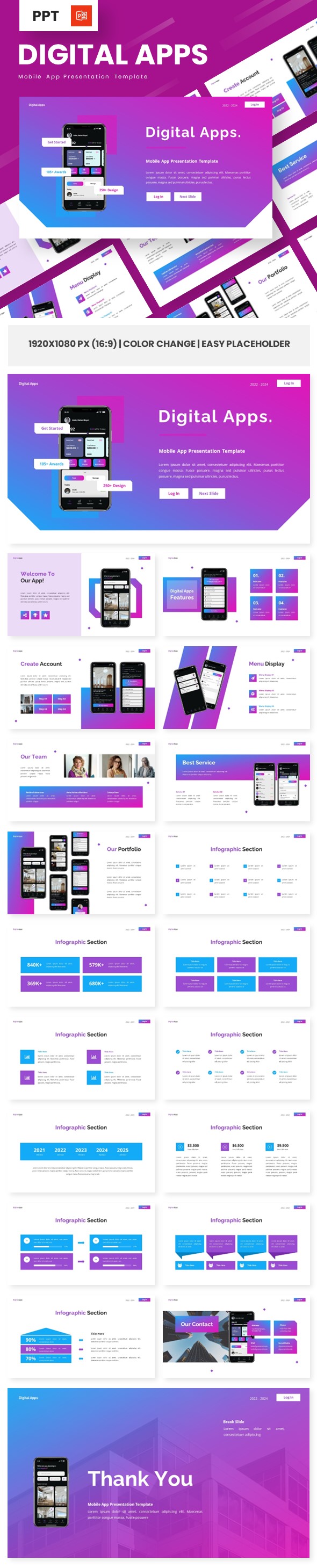 Digital Apps - Mobile App Powerpoint Templates