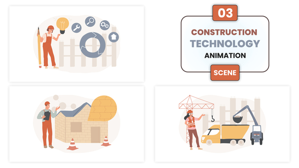 Construction Technology Animation Scene