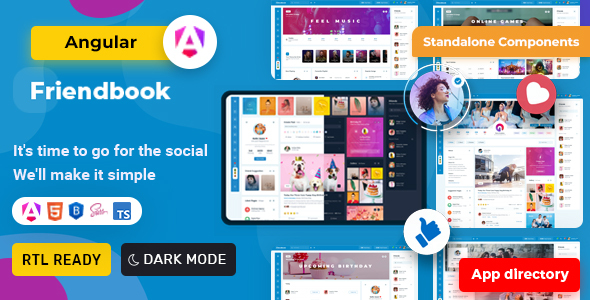 Friendbook – Angular 18 Social Network Toolkit Template – 0 Sold!