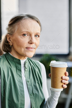 Serene Businesswoman Savoring Morning Java