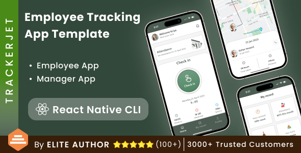 Employee Tracking App | Employee Management app | Staff Tracking App | React Native CLI | TrackerJet