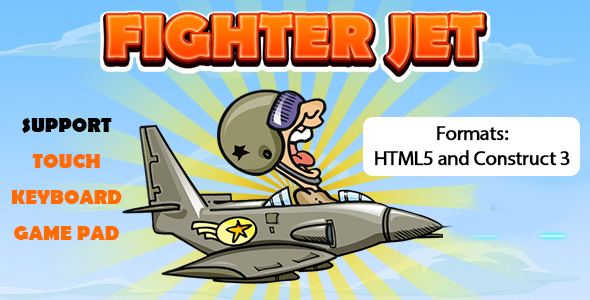 Fighter Jet Game (Construct 3 | C3P | HTML5) 20 Levels