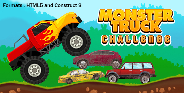 Monster Truck Challenge (Construct 3 | C3P | HTML5) Racing Game