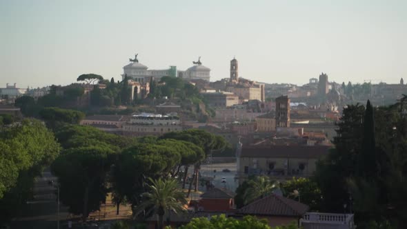 Wide pan of the beautiful city of Rome