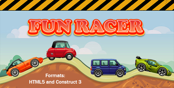 Fun Racer Game (Construct 3 | C3P | HTML5) Car Racing Game