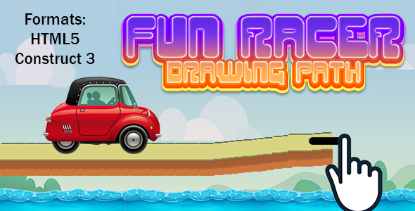 Fun Racer Drawing Path (Construct 3 | C3P | HTML5) Car Racing Game