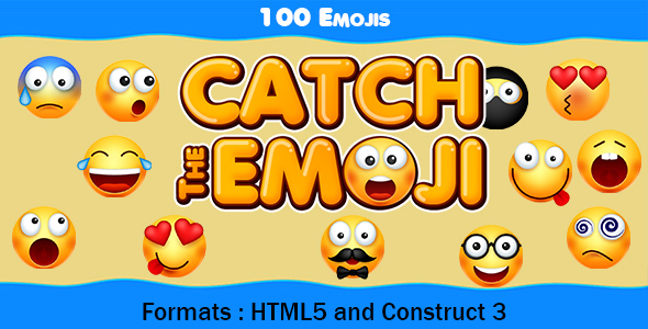 Catch The Emoji Game (Construct 3 | C3P | HTML5) Endless Game
