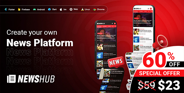 NewsHub : Flutter News App Template for Wordpress