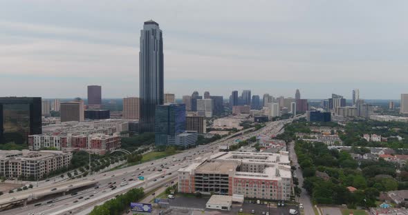 Aerial of the Galleria Mall area in Houston, Texas