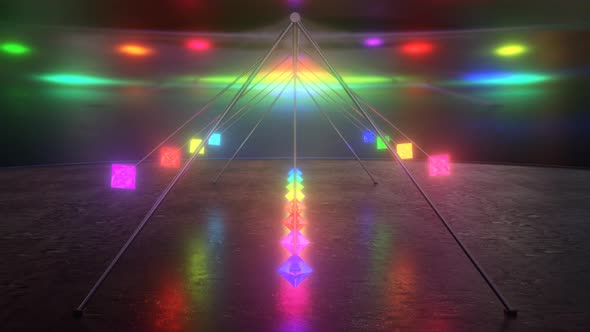 Fast Rainbow Glow Lights Pendulum Waves Moving Spectrum Tunnel Swing - 4K