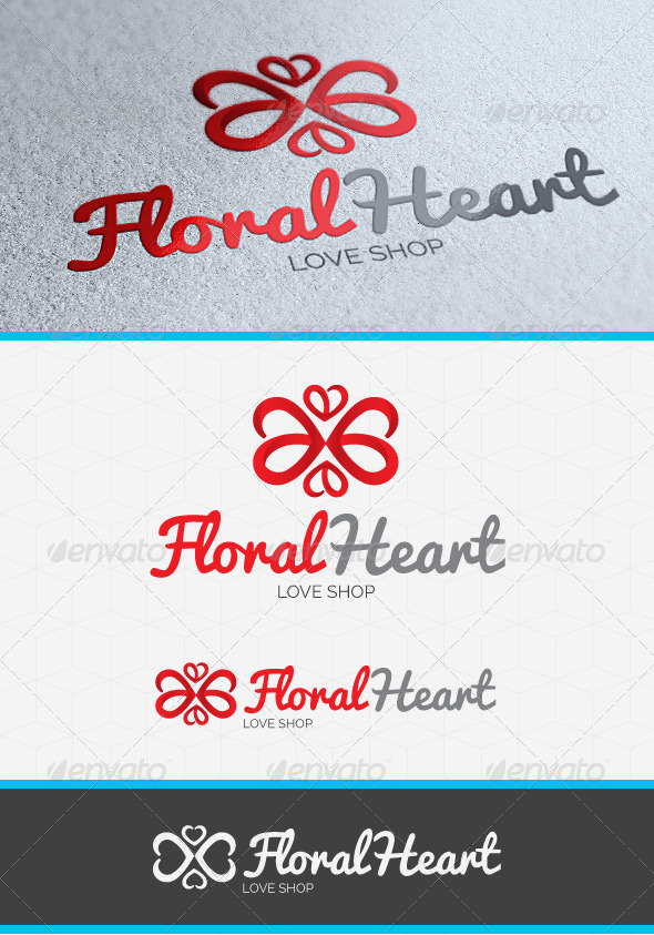 Floral Heart Logo Template