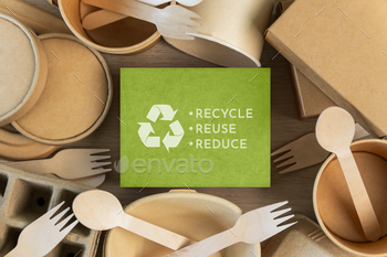 Reduce, reuse, recycle symbol. ecological concept Ecological metaphors for ecological waste