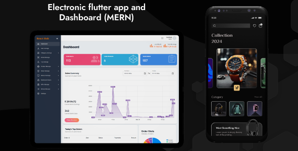 Ecommerce Mobile app and Dashboard for Electronic Store Using Flutter, react js and Node Js