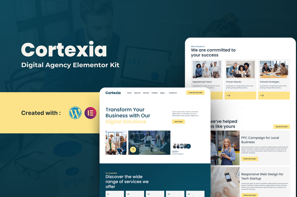 Cortexia - Digital Agency Elementor Template  Kit