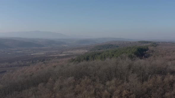 Forests and valley in Eastern Serbia from above 4K drone video