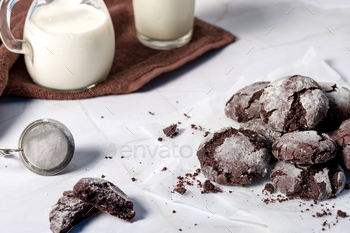 Marble cookies. Appetizing homemade cookies with chocolate