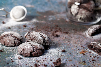 Marble cookies. Appetizing homemade cookies with chocolate