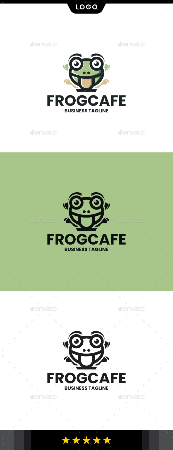 Frog Coffee Logo Template