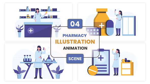 Pharmacy Illustration Animation Scene