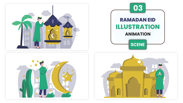 Ramadan Eid Illustration Animation Scene