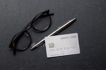 Credit card on office table