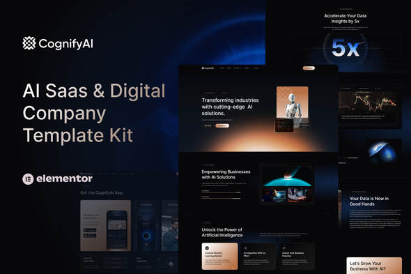 CognifyAI – AI Saas & Digital Company Elementor Pro Template Kit – 0 Sold!