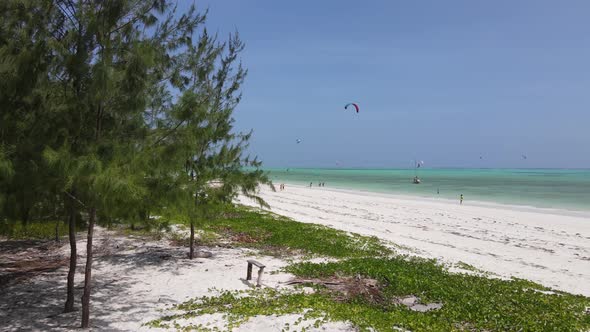 Zanzibar Tanzania  Kitesurfing Near the Shore