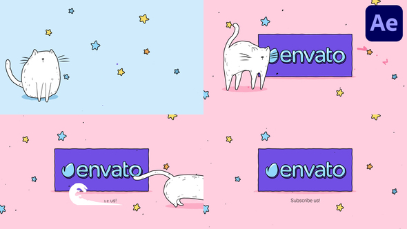 Cartoon Cat Logo for After Effects alt