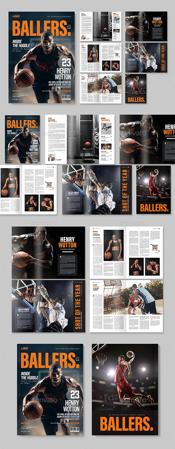 Basketball Magazine Template