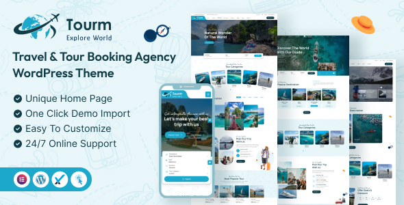 Tourm- Travel & Tour Booking Agency WordPess Theme – 0 Sold!