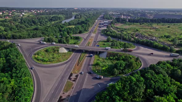 Busy Cars with Traffic Jam in the Rush Hour on Highway Road