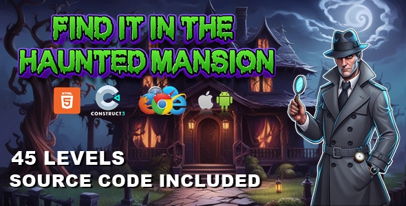Find It In The Haunted Mansion - Desktop/Mobile - HTML5 Game - Construct 3 (C3p)