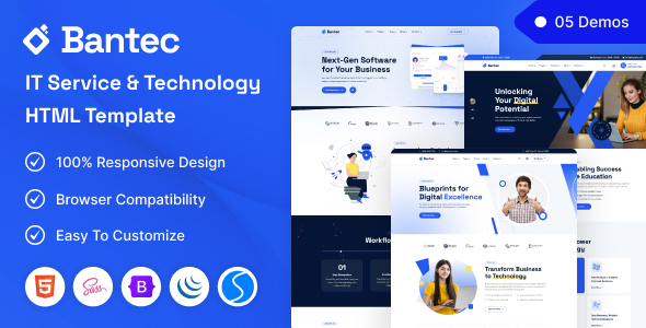 Bantec – IT Service & Technology HTML Template – 0 Sold!