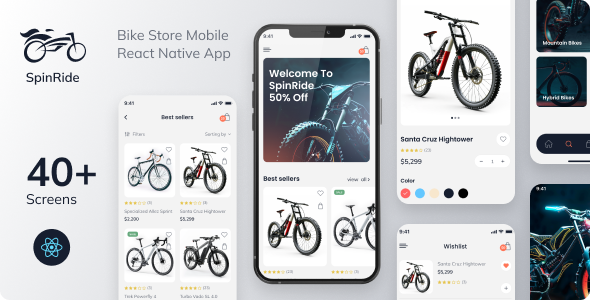 SpinRide - Bike Store Mobile App | React Native CLI 0.74.2 | Frontend