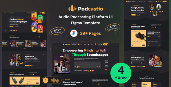 Podcastio - Podcasting Platform Figma Website Template