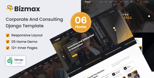 Bizmax – Django 5 Corporate And Consulting Business Template