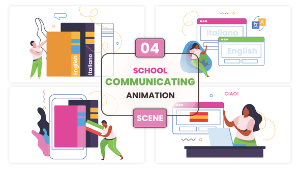 School Communicating Concept Animation Scene