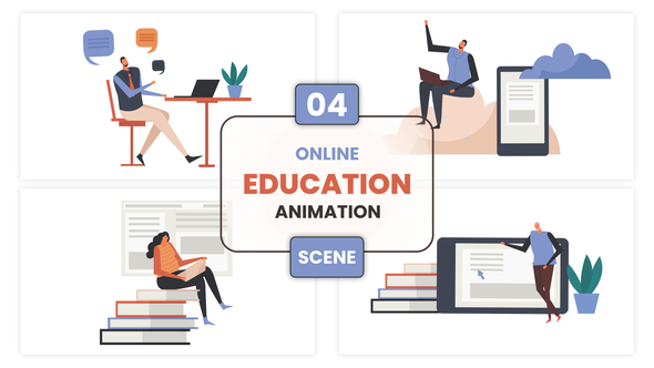 Online Education Character Animation Scene