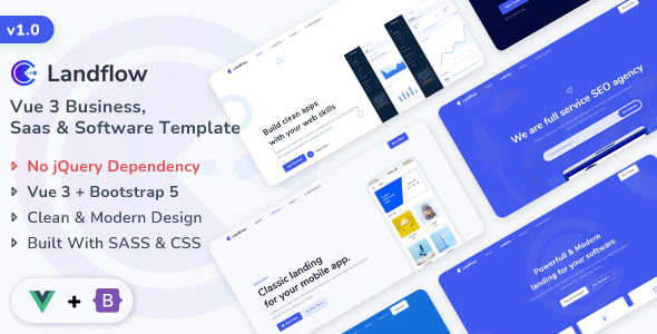 Landflow - Vue 3 Multipurpose Business, Saas & Software Template