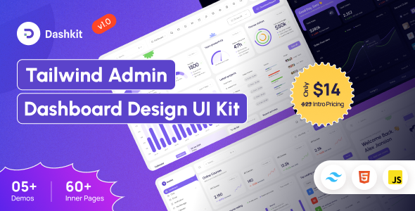 Dashkit – Tailwind CSS Multi Admin Dashboard HTML Template – 0 Sold!