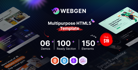 Webgen – The Multipurpose HTML5 Template – 0 Sold!