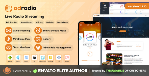 AdRadio - Live Radio Streaming Website and Apps with Admin Panel ...
