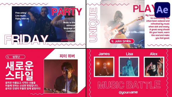 Modern Music Slides for After Effects alt