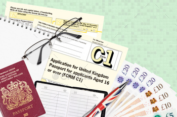 English form C1 Application for United Kingdom passport for applicants aged 16 or over