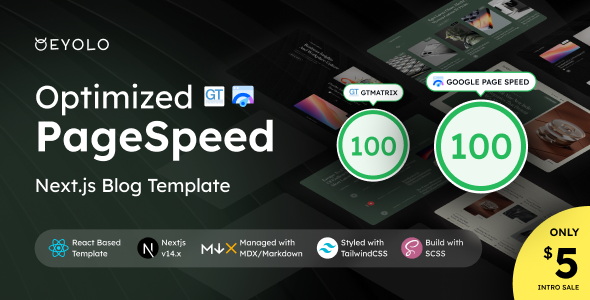 Eyolo – React Nextjs Personal Blog Template – 0 Sold!